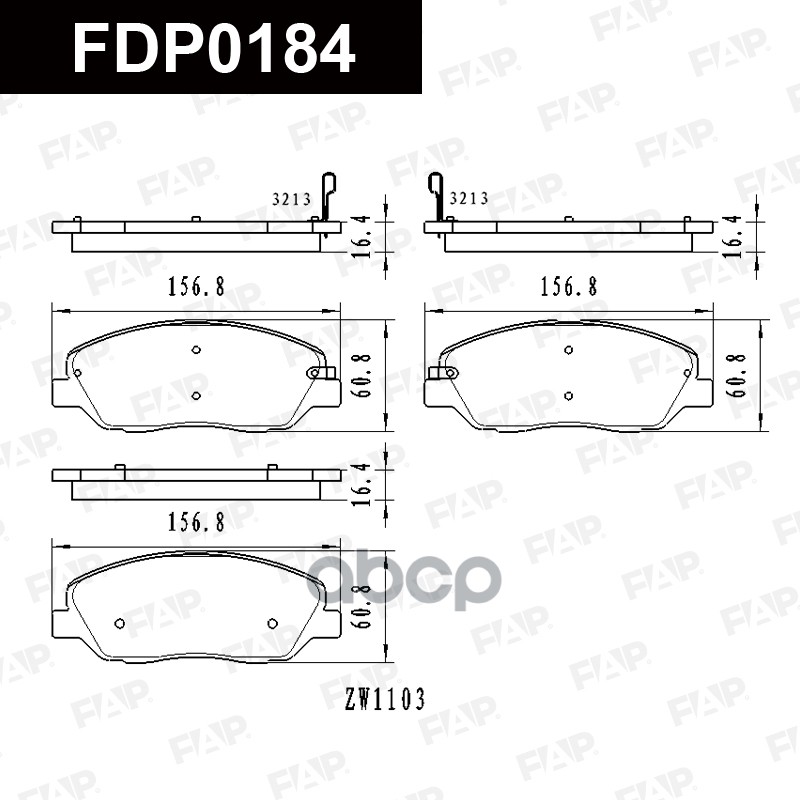 Тормозные колодки дисковые смесь CERAMIC FDP0184 FAP арт. FDP0184