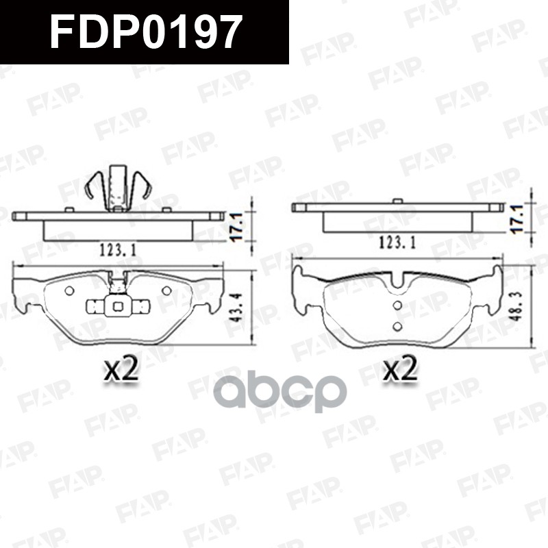 Тормозные колодки дисковые смесь CERAMIC FDP0197 FAP арт. FDP0197