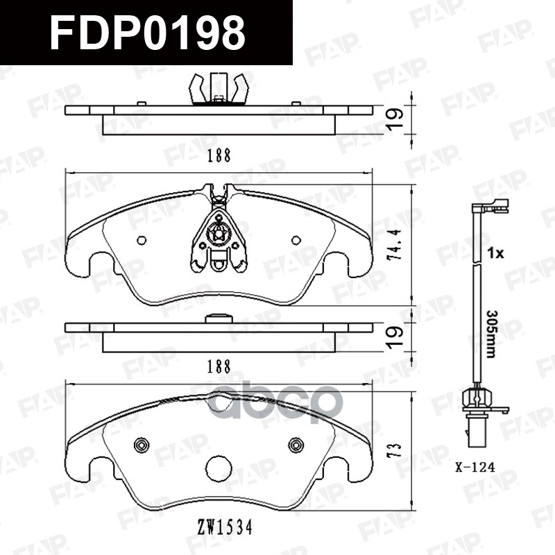 Тормозные колодки дисковые смесь CERAMIC FDP0198 FAP арт. FDP0198