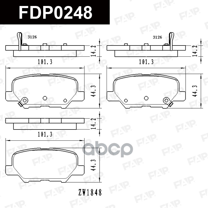 Тормозные колодки дисковые смесь CERAMIC FDP0248 FAP арт. FDP0248