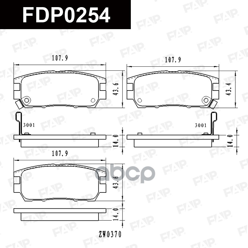 Тормозные колодки дисковые смесь CERAMIC FDP0254 FAP арт. FDP0254