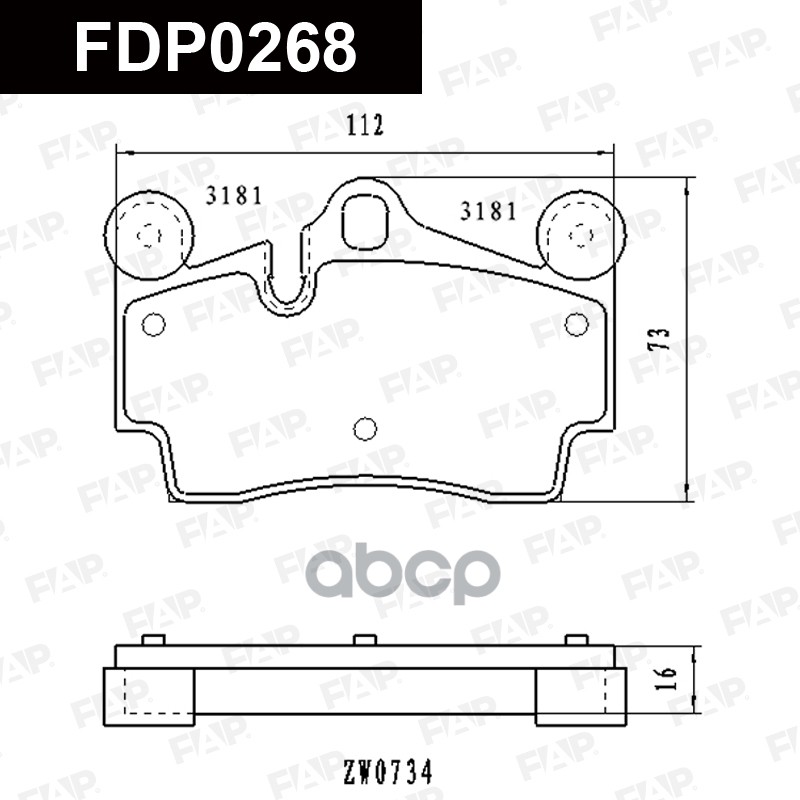 Тормозные колодки дисковые смесь CERAMIC FDP0268 FAP арт. FDP0268