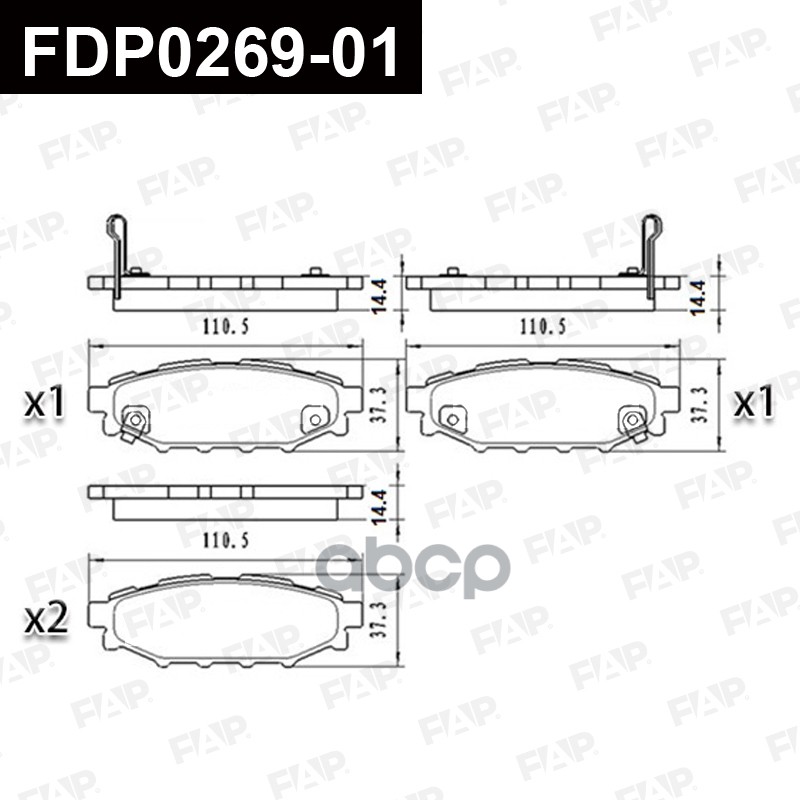 Тормозные колодки дисковые смесь CERAMIC FDP0269-01 FAP арт. FDP0269-01