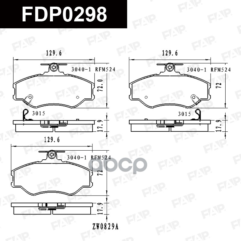 Тормозные колодки дисковые смесь CERAMIC FDP0298 FAP арт. FDP0298