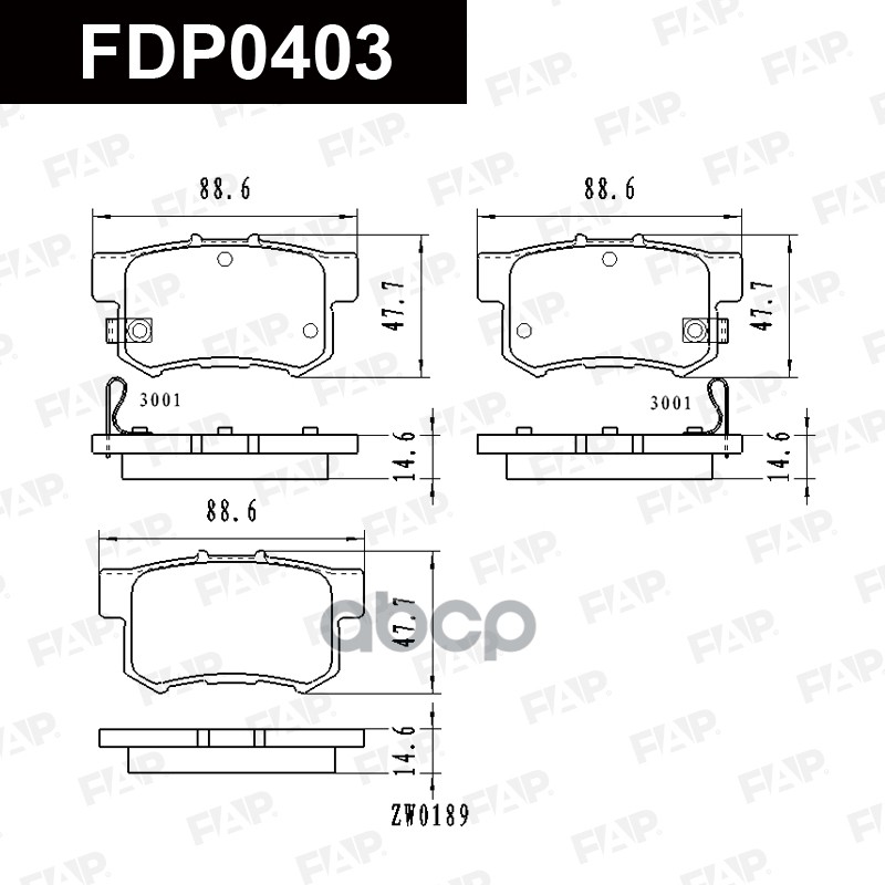 Тормозные колодки дисковые смесь CERAMIC FDP0403 FAP арт. FDP0403