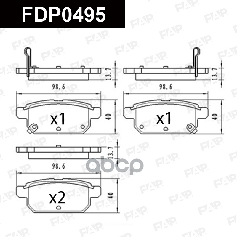 Тормозные колодки дисковые смесь CERAMIC FDP0495 FAP арт. FDP0495