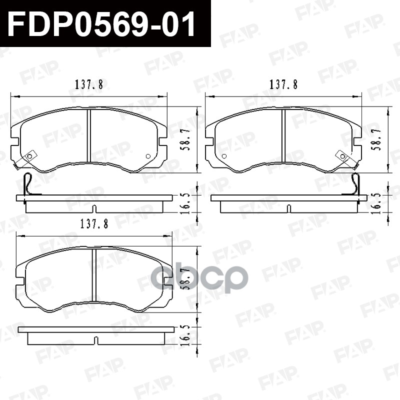 Тормозные колодки дисковые смесь CERAMIC FDP0569-01 FAP арт. FDP0569-01