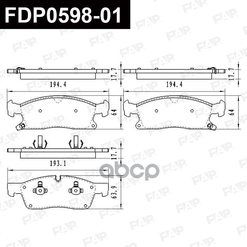 Тормозные колодки дисковые смесь CERAMIC FDP0598-01 FAP арт. FDP0598-01
