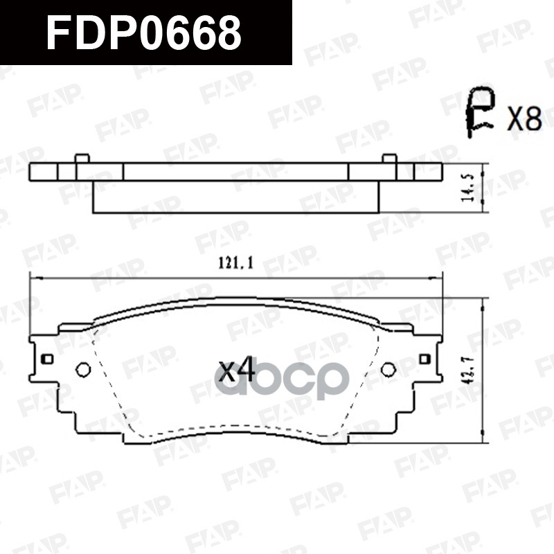 Тормозные колодки дисковые смесь CERAMIC FDP0668 FAP арт. FDP0668