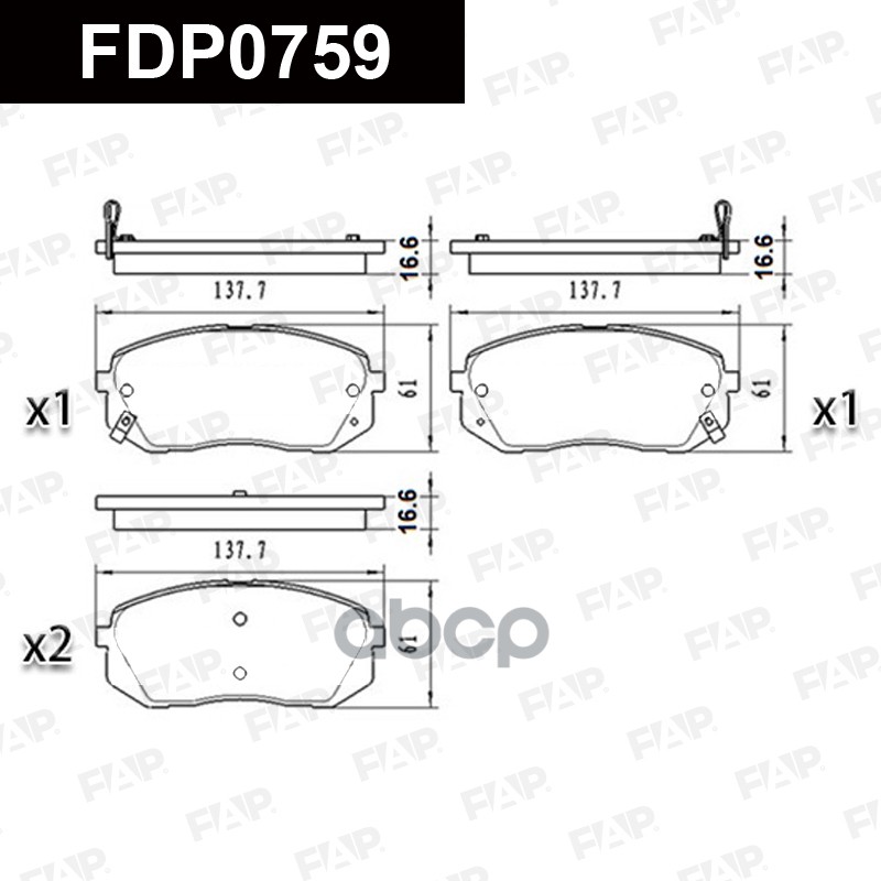 Тормозные колодки дисковые смесь CERAMIC FDP0759 FAP арт. FDP0759