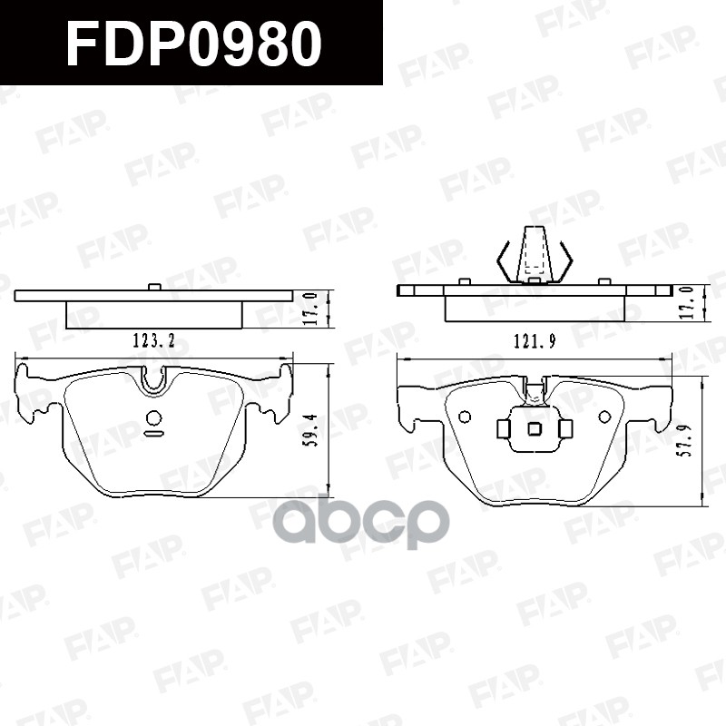 Тормозные колодки дисковые смесь CERAMIC FDP0980 FAP арт. FDP0980