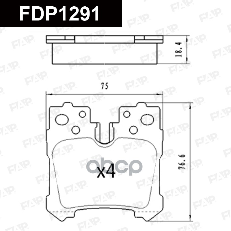 Тормозные колодки дисковые смесь CERAMIC FDP1291 FAP арт. FDP1291