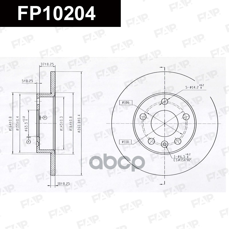 Тормозной диск с покрытием GEOMET FP10204 FAP арт. FP10204