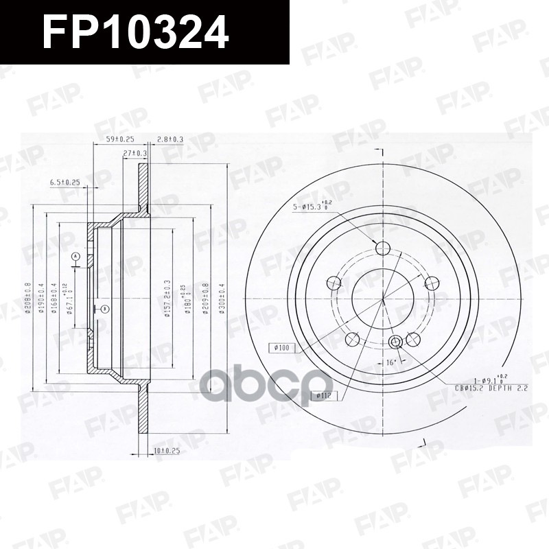 Тормозной диск с покрытием GEOMET FP10324 FAP арт. FP10324