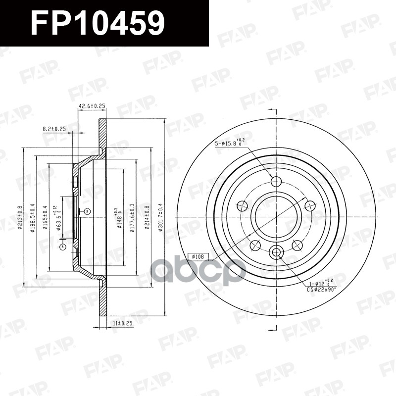 Тормозной диск с покрытием GEOMET FP10459 FAP арт. FP10459