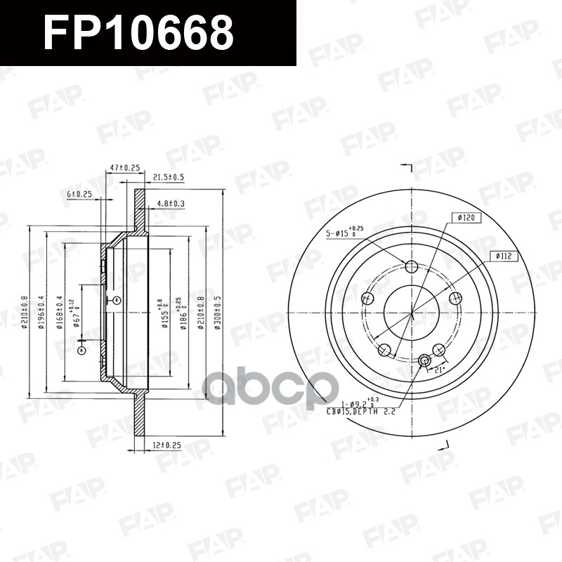 Тормозной диск с покрытием GEOMET FP10668 FAP арт. FP10668