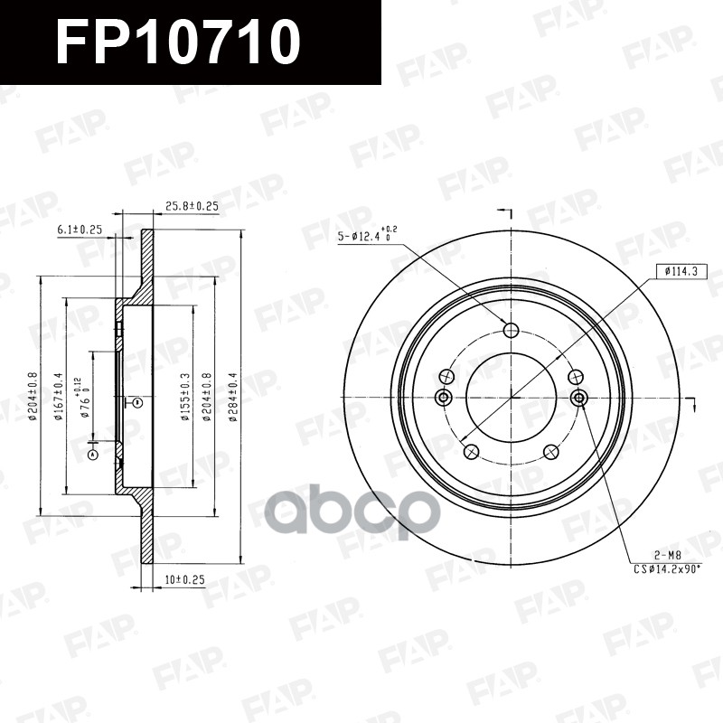 Тормозной диск с покрытием GEOMET FP10710 FAP арт. FP10710