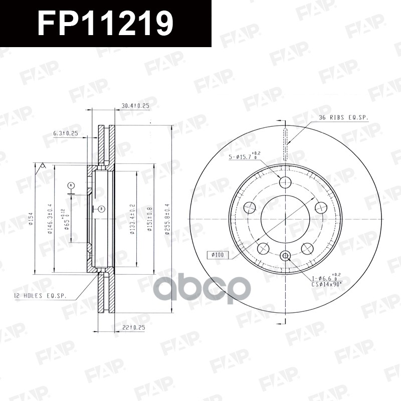 Тормозной диск с покрытием GEOMET FP11219 FAP арт. FP11219