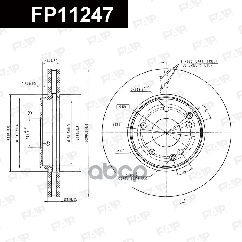 Тормозной диск с покрытием GEOMET FP11247 FAP арт. FP11247
