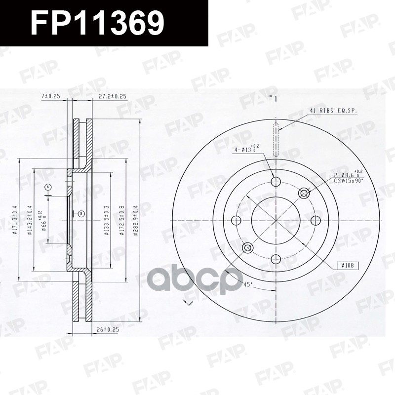 Тормозной Диск Fp11369 FAP арт. FP11369