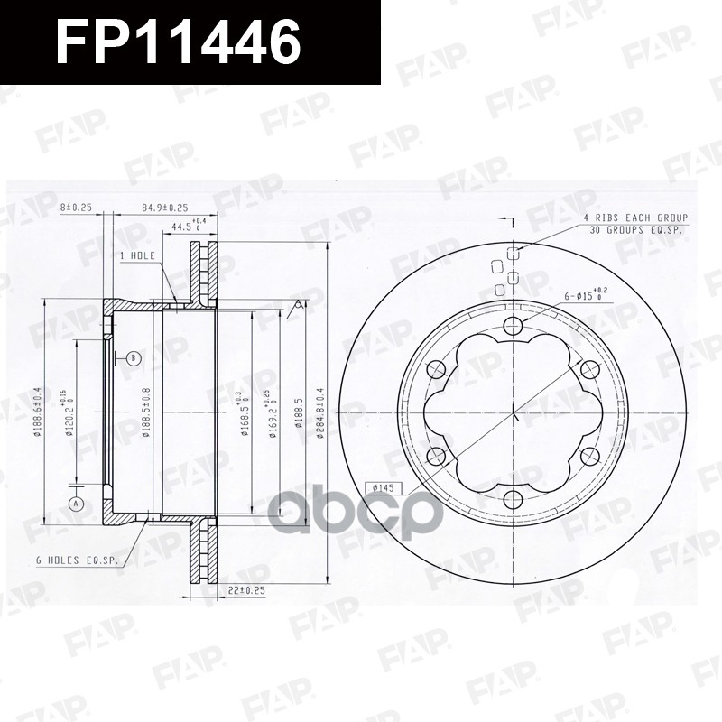 Тормозной диск с покрытием GEOMET FP11446 FAP арт. FP11446