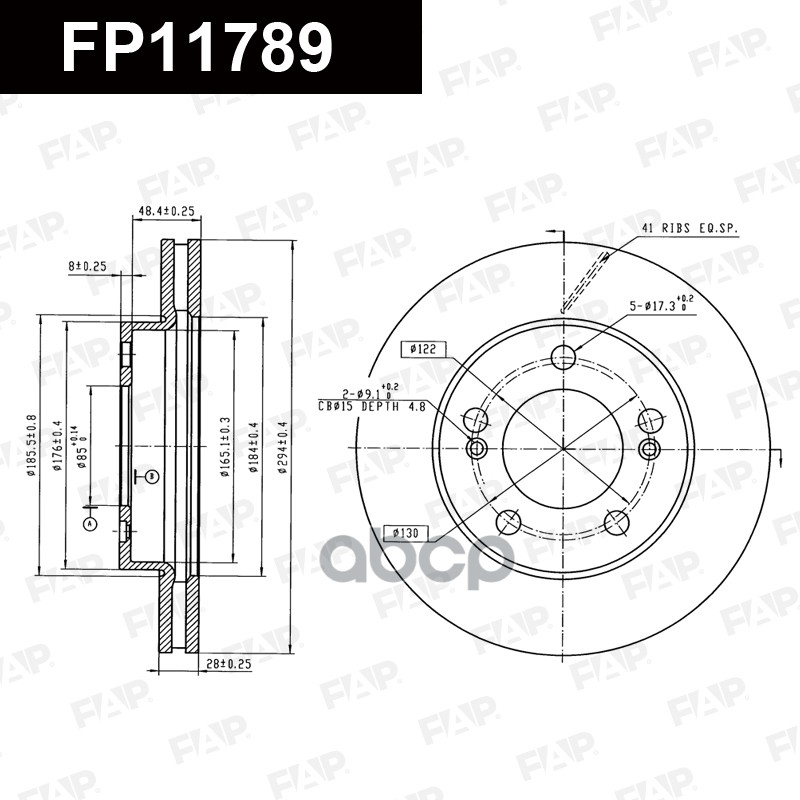 Тормозной диск с покрытием GEOMET FP11789 FAP арт. FP11789