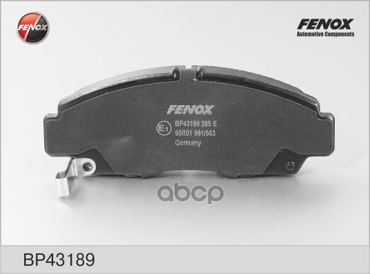 Колодки тормозные передние FENOX BP43189 FENOX арт. BP43189