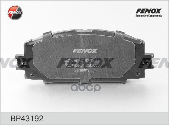 Колодки Тормозные Дисковые | Перед Прав/Лев | FENOX арт. BP43192
