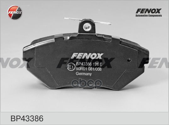 Колодки Тормозные Дисковые | Перед Прав/Лев | FENOX арт. BP43386