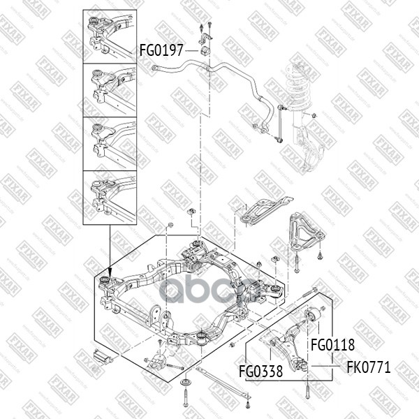 Сайлентблок переднего рычага передний FIXAR арт. FG0338