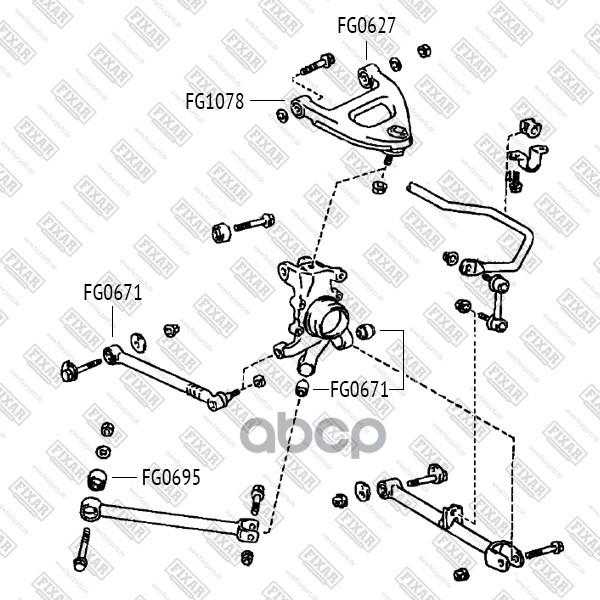 Сайлентблок Заднего Рычага FIXAR арт. FG0695