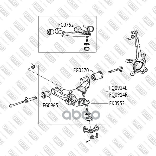 Сайлентблок переднего нижнего рычага FIXAR FG0965 FIXAR арт. FG0965