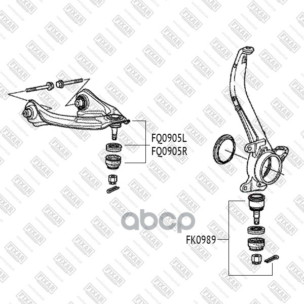 Опора шаровая нижняя левая/правая HONDA Accord 08-> FIXAR FK0989 FIXAR арт. FK0989