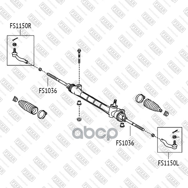 Наконечник рулевой тяги левый FIXAR арт. FS1150L