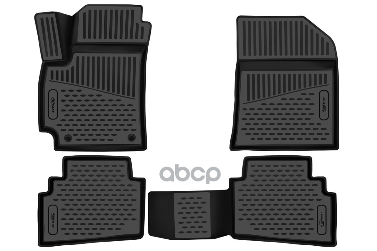 Коврики 3D в салон для KIA Seltos, 2WD/4WD, 2020-. кросс, 4шт. (ПУ, повышенная износостойкость) / Киа Селтос FORMAT арт. FORM...