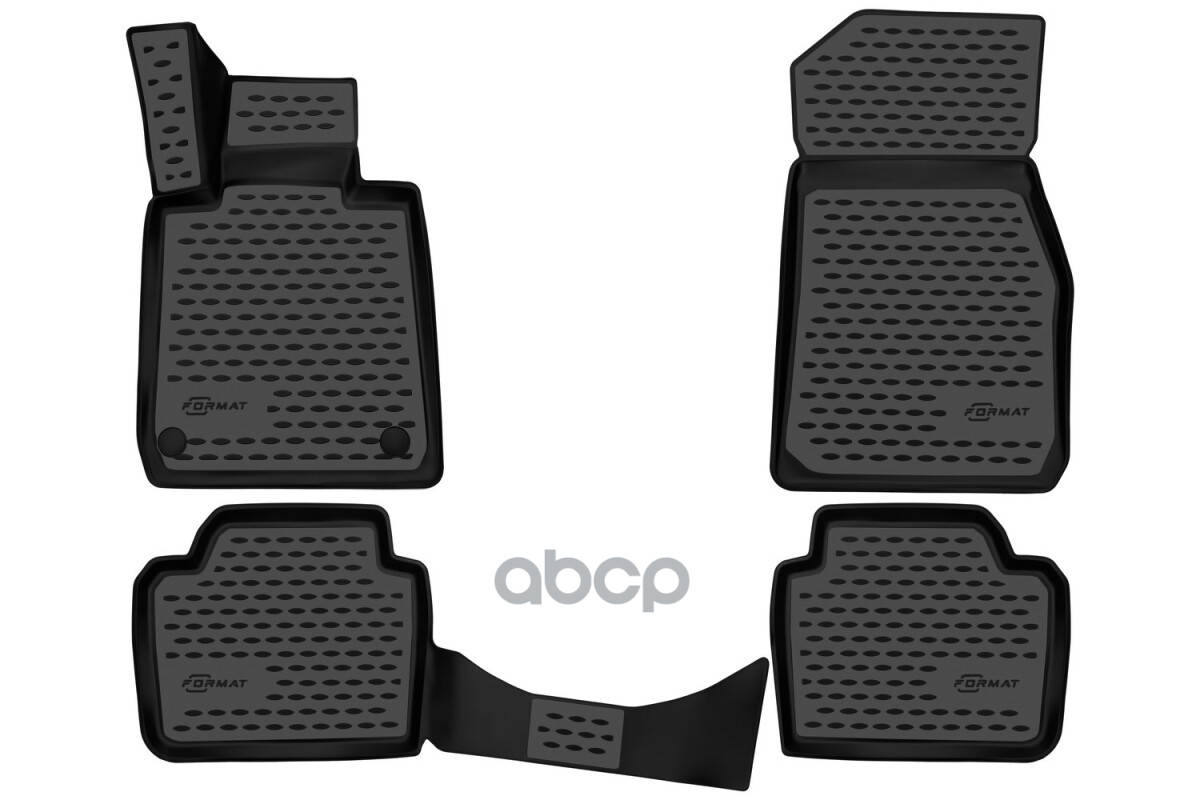 Коврики 3D в салон для BMW 3 Series (VI, VIr) F30, 2011-2020, 4 шт. (ПУ, повышенная износос / БМВ Тройка FORMAT арт. FORMAT.3...