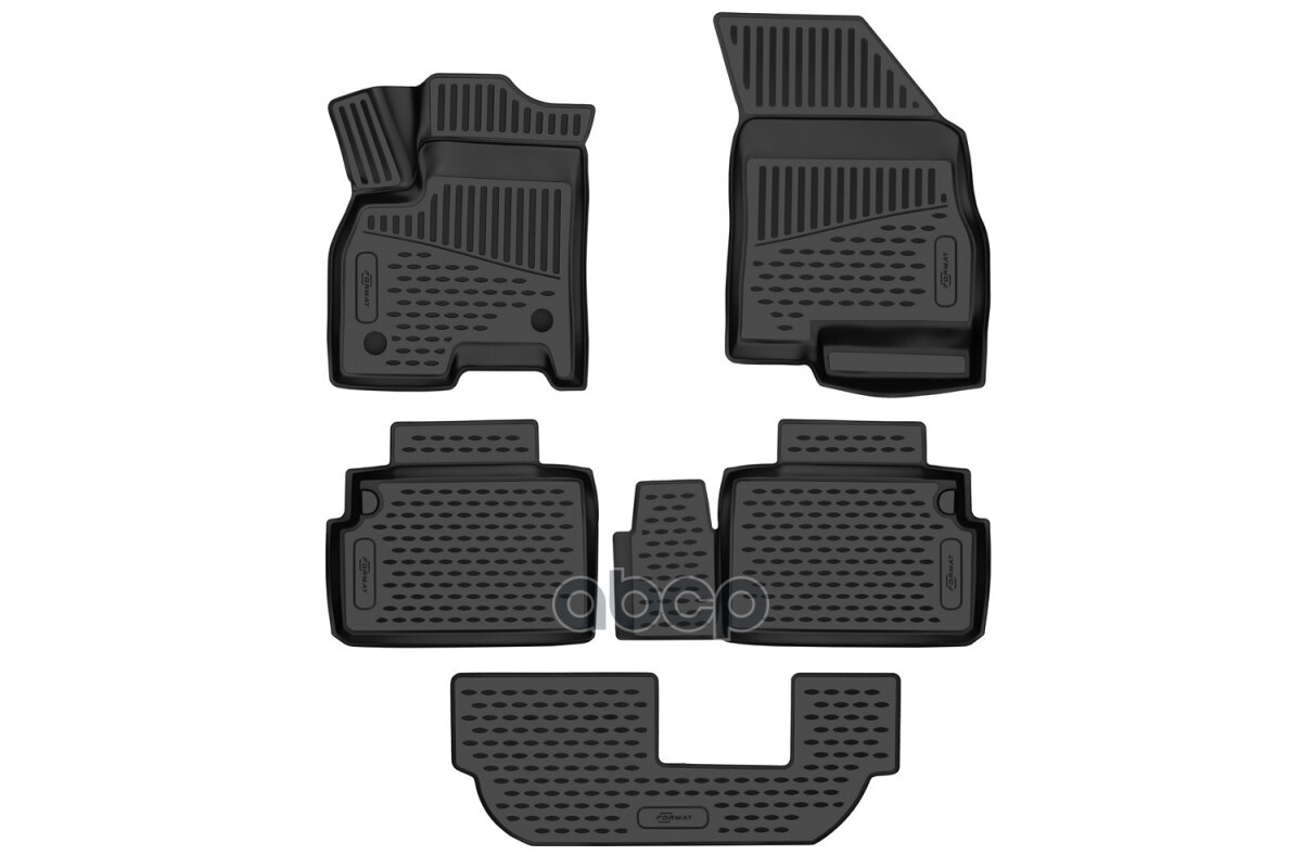 Коврики 3D в салон для CHERY Tiggo 8 Pro, 2021- / 8 Pro Max, 2022-, внед. 7 мест, 5 шт. (ПУ, повышенная износостойкость) / Че...