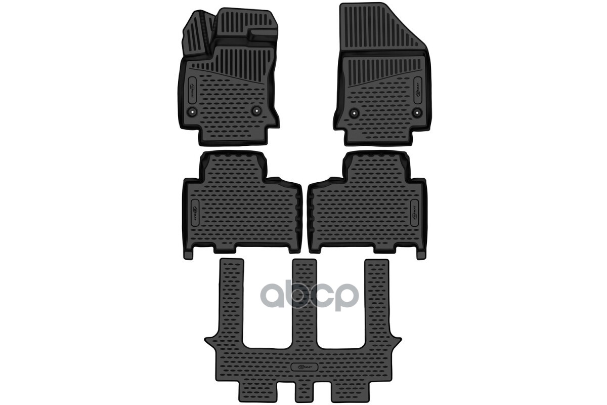 Коврики 3D в салон для GEELY Okavango 2020-, Внедорожник 5 дв., 5шт. (ПУ, повышенная износостойкость) / Джили Окаванго FORMAT...