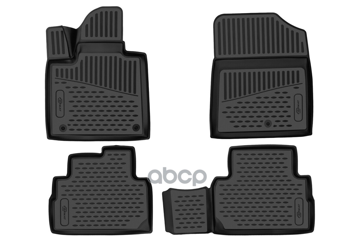 Коврики 3D в салон для HYUNDAI Santa Fe, 2021-, Внед, 5 мест,  4шт. (ПУ, повышенная износостойкость) / Хендай Санта Фе FORMAT...