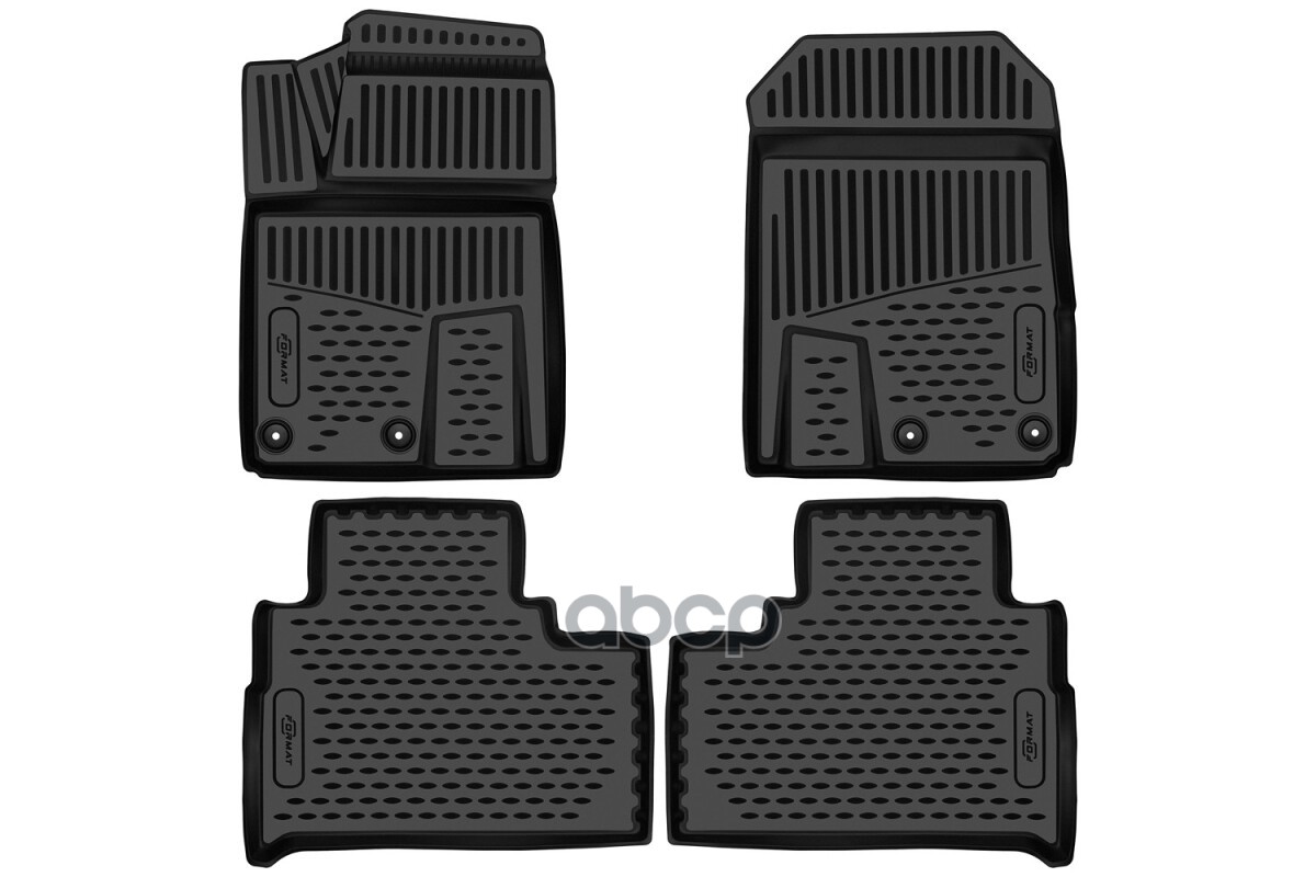 Коврики 3D в салон для JETOUR T2 2023-, 4шт. (ПУ, повышенная износостойкость) / Джитур / Джитур Т2 FORMAT арт. FORMAT.3DAN066...
