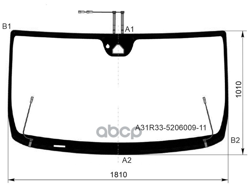 Стекло лобовое (Обогрев полный/ Камера/ Датчик дождя) ГАЗ Газель NN 19- / Соболь NN 22- FYG арт. A31R33-5206009-11
