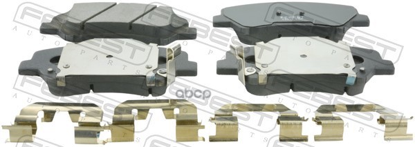 Колодки тормозные передние комплект (с противоскрипной пластиной, скобами) Febest арт. 1201SBF