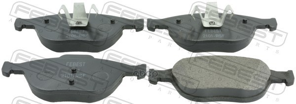 Колодки тормозные передние (с прижимной скобой) Febest арт. 2101RSF
