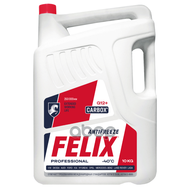 Антифриз готовый карбоксилатный красный Carbox -40 G12+ 10л Felix арт. 430206020