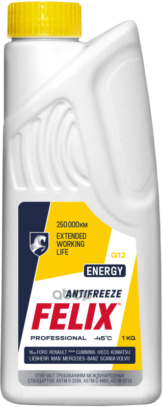 Антифриз готовый карбоксилатный желтый Energy -45 G12 1л Felix арт. 430206026