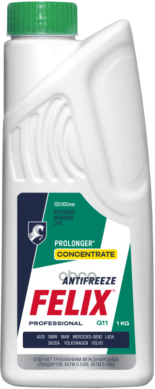 Антифриз концентрат гибридный зеленый Prolonger -40 G11 1л Felix арт. 430206037