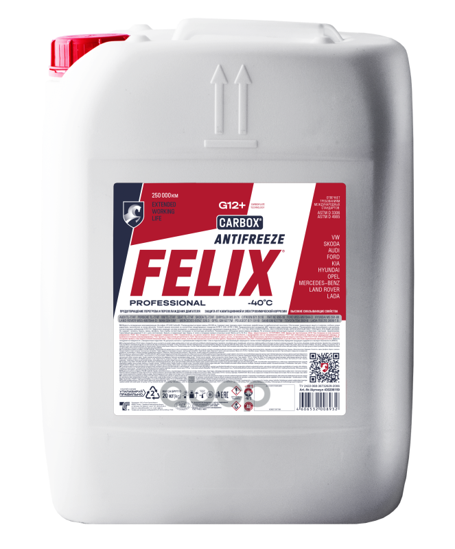Антифриз готовый карбоксилатный красный Carbox -40 G12+ 20л Felix арт. 430206159