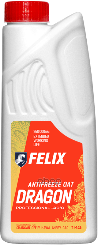 Антифриз готовый карбоксилатный розовый Dragon G12+ 1л Felix арт. 430206404