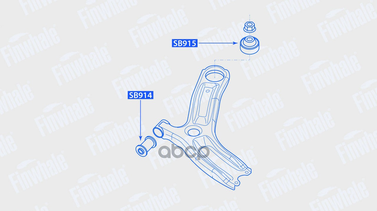 Сайлентблок переднего рычага задний Finwhale арт. SB915