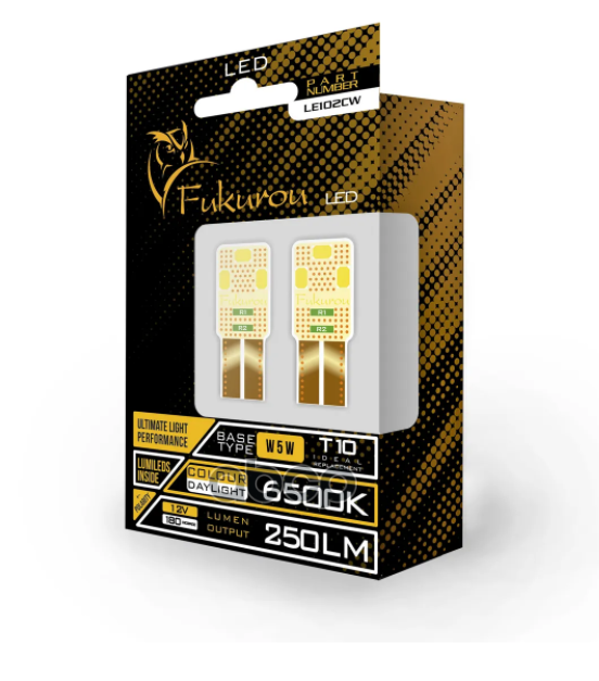 Автолампа Fukurou Led W5w (T10) 12V 6500K Le102cw 2Шт Fukurou арт. LE102CW